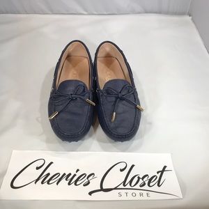 Tods gommino navy leather loafers